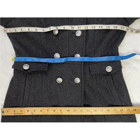 Esprit Coat Wool Blend Gray Double Breasted Button Front Size Small - Picture 9 of 16